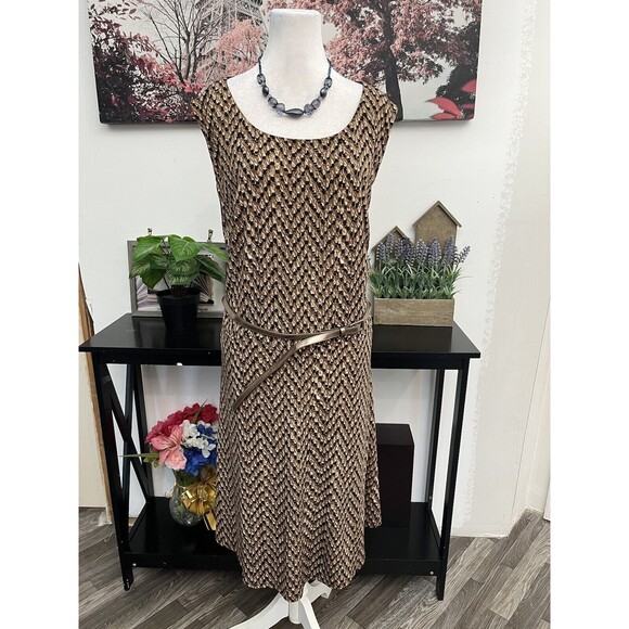 Jessica Howard Women’s Plus Dress Size 22W Sleeveless Belted Waist Zipper Back - Picture 1 of 10